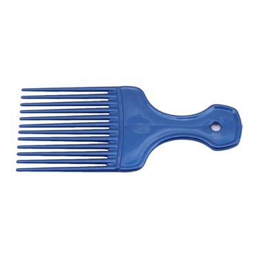 Blue Salon-Style Hair Pick and Parting Comb - Quality Styling Tool for Curly, Thick Hair - Barber Supplies, Hair Care Appliance