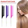 1Pc Pink Hair Tail Combs Pin Parting Comb, Carbon Fibre Metal-Pin Rat Tail Comb Hair Styling Tool For Hair Salon Braiding, Styling Tools and Appliances