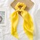 Yellow Women Girl Bow Satin Ribbon Ponytail Scarf Hair Tie Rope Scrunchies Elastic Band Hair Scrunchies Bands Elastics and Ties Beauty and Personal Care Hair Care, Hair Accessories