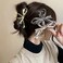 Metal Silver Hair Clips Claw for Women for Thick Hair Barrettes for Hair Styling Hair Clips Claw Ribbon Bow Design Hair Accessories, Non-slip Hair Decorations Thanksgiving Gifts, Clips and Barrettes