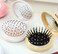 Peaches Mini Hair Brush for Purse, Pocket Hair Brush with Mirror for Girls, Cute Portable Foldable Travel Mirror Hair Brushes Round Hair Comb Compact Massage Comb, Hair Brushes (2H978)