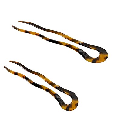 Twist Hair Stick Clip Acetate Large Wavy U-Shaped Hairpin Tortoise Chignon Pin Hair Pins Hair Styling Pins for Beauty and Personal Care