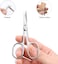 Silver Cuticle Scissors, Extra Fine Curved Blade Nail Scissors, Multi-purpose Manicure Scissors, Stainless Pointed Beauty Small Scissors for Nail, Eyebrow, Eyelash, Nose Hair, Dry Skin Cuticle Tools