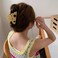 Yellow Hair Clip Headdress Fashion Hollow Shark Clip Cute Y2k Cheese Acetate Hair Claw Party, Clips and Barrettes