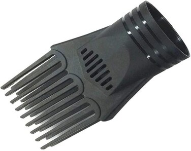 Black Universal Hair Styling Comb Nozzle - Plastic Hairdressing Blow Attachment for Straightening, Detangling Fine, Curly, and Natural Hair