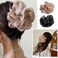 Black Large Chiffon Claw Clip Hair Bow Large Size Black Fabric Ribbon Flower Rose For Women Clamps Accessories Clips Jaw Claw,Clips and Barrettes,Hair Accessories