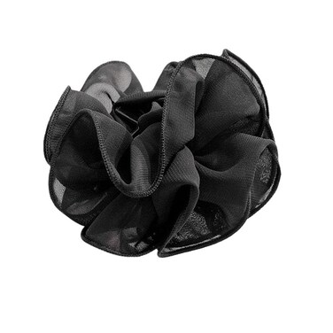 Black Large Chiffon Claw Clip Hair Bow Large Size Black Fabric Ribbon Flower Rose For Women Clamps Accessories Clips Jaw Claw,Clips and Barrettes,Hair Accessories