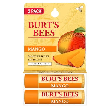 Burt's Bees Lip Balm - Mango, Lip Moisturizer With Responsibly Sourced Beeswax, Tint-Free, Natural Origin Conditioning Treatment, 2 Tubes, 0.15 oz.