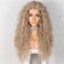 SAPPHIREWIGS Curly Synthetic Lace Front Wigs Deep Curly Wig for Black Women Ash Blonde Wig Glueless Pre Plucked Wigs Heat Resistant Fiber Hair 26 inch