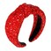 Christmas Headband Knotted Headbands for Women Red Green Sliver Gold Tinsel Top Knot Hairband Statement Wide Turban Hair Hoop Funny Xmas Holiday Party Hair Accessories