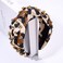 Leopard Knotted Headband for Women Pearl Rhinestone Jeweled Embellished Leopard Print Top Knot Hairband Cheetah Headpiece Statement Wide Turban Hair Hoop Funny Gifts for Girls Ladies Sister