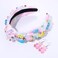 Knotted Headband for Women Gummy Bear Lollipop Candy Crystal Jeweled Embellished Top Knot Hairband Statement Wide Turban Hair Hoop Funny Gifts for Girls Sister Bff Birthday Holiday Party