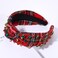 Christmas Headbands for Women Red Plaid Headband Crystal Jeweled Knotted Headband Christmas Holiday Party Hair Accessories Gifts (Red-Plaid)