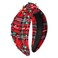 Christmas Headbands for Women Red Plaid Headband Crystal Jeweled Knotted Headband Christmas Holiday Party Hair Accessories Gifts (Red-Plaid)