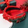 Christmas Tree Knotted Headband for Women Pearl Rhinestone Jewelry Christmas Tree Beaded Hairband Winter Holliday Wide Knot Headband Christmas Party Favors Gifts