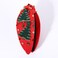 Christmas Tree Knotted Headband for Women Pearl Rhinestone Jewelry Christmas Tree Beaded Hairband Winter Holliday Wide Knot Headband Christmas Party Favors Gifts