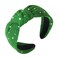 Christmas Headband Knotted Headbands for Women Red Green Sliver Gold Tinsel Top Knot Hairband Statement Wide Turban Hair Hoop Funny Xmas Holiday Party Hair Accessories (velvet-Green)