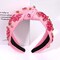 Flower Knotted Headband Spring Pink Rhinestone Crystal Jeweled Flowers Top Knot Headband Boho Party Bride White Headband Summer Beach Hair Accessories Gift for Women Girls
