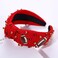 Football Headband Game Day Headbands for Women Jeweled Crystal Football Knotted Headband Sports Fan Hair Accessories Gifts (Red)