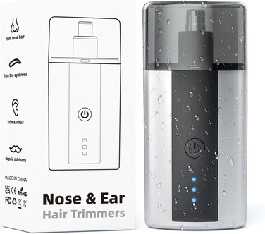 Ear Nose Hair Trimmer Clipper, Rechargeable Eyebrow &amp; Facial Hair Trimmer for Men Women,Battery-Operated Trimmer with IPX Waterproof, Dual-Edge Blades for Smoother Cutting