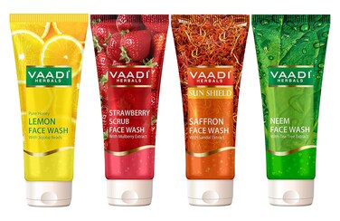 Vaadi Herbals Assorted Herbal Face Wash, 60ml (Pack of 4)