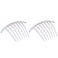 Parcelona French Twist 7 Teeth Large 4" Celluloid Set of 2 Flexible Durable Side Hair Comb No Slip Styling Women Hair Accessories Girls Hair Clip, Made in France (Clear)