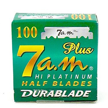 100 7AM HI- PLATINUM Straight Edge Razor Blades for Professional Barber Razors - Made with Japanese Stainless Steel