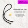 Afro Puff Drawstring Ponytail Ties Adjustable Length Hairband for Short Kinky Curly Hair Bun Hair Ties for Afro Long Cushioned Headband Ties for Women with Thick, No-Slip Design (B-Black-5PCS)