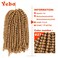 YEBO Spring Twist Hair 4 Packs Spring Twists 8 Inch Crochet Braiding Hair Ombre Colors Synthetic Hair Extensions 30 Strands/Pack, 110g/Pack(#27,8Inch)