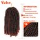 YEBO Spring Twist Hair 8 Inch 4 Packs Spring Twists Crochet Braiding Hair Ombre Colors Synthetic Hair Extensions 30 Strands/Pack, 110g/Pack(T350,8 Inch)