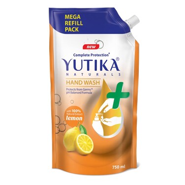 Yutika Hand Wash Lemon Fragrance Liquid Soap Refill, 750ml