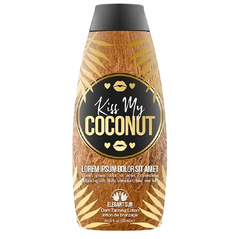 Kiss My Coconut - Tanning Bed Lotion, Skin Softening Golden Tan Intensifier with Coconut Milk &amp; Cocoa Butter, No Bronzer, Unisex Hydrating Indoor/Outdoor Accelerator by Elegant Sun