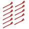12Pcs/set 3.7 Inches Metal Hair Clips for Styling and Sectioning,Dividing Duck Bill Clips with Prevent slippery Holes, Professional Salon Hair Clips for Women and Girls (Red)