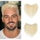 Frontal Hairpiece for Men Light Blonde Hair Extension Hairline Loss Straight Tape in Human Hair Toppers Replacement Toupee (0.78"x6.3", 6", Blonde)