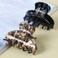 2Pcs Medium Tortoise Shell Claw Hair Clips, Elegant French Design Celluloid Hair Jaw Grips for Women