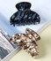2Pcs Medium Tortoise Shell Claw Hair Clips, Elegant French Design Celluloid Hair Jaw Grips for Women