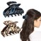 2Pcs Medium Tortoise Shell Claw Hair Clips, Elegant French Design Celluloid Hair Jaw Grips for Women