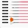 15pcs Pink Nail Art Brushes Set, Nail Art Design Tools, Nail Dotting Tools, Nail Dust Brush, Striping Nail Art Brushes for Long Lines, Nail Drawing Pen For Nail Design