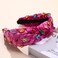 Jeweled Knotted Headband for Women Crystal Embellished Soft Flannel Hairband Women's Fashion Headbands Hair Accessories (Rose Red - Style B)