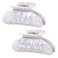 2 Pack Rhinestone Mrs Acetate Hair Claw Clips for Thick Hair - White, Bachelorette Party Favors, Bridal Accessories, Bride Gifts