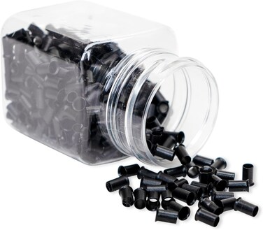 500PCS 3.4mm Microlink Hair Extension Beads Non-Silicone Copper Tubes Beads Locks Micro Link Ring Tube(Black)