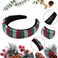 Christmas Rhinestone Padded Headband Xmas Headbands for Women Girls Red Green Sliver Crystal Velvet Wide Bejeweled Hairband
