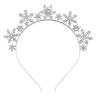 Christmas Snowflake Headbands for Women Rhinestone Winter Party Snowflake Flower Hairband Xmas Holiday Party Decoration
