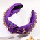 Rhinestone Knotted Mardi Gras Headband for Women Sparkly Crystal Embellished Hairbands Twist Turban Headband Elastic Wide Velvet Hair Hoop Party Holiday Headwear for Girls (Mardi gras colors)