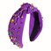 Rhinestone Knotted Mardi Gras Headband for Women Sparkly Crystal Embellished Hairbands Twist Turban Headband Elastic Wide Velvet Hair Hoop Party Holiday Headwear for Girls (Mardi gras colors)