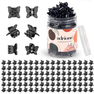 Black Butterfly Hair Clips 100 Pack, Small Black Hair Clips for Women, Girls, Kids, Toddler, Baby Hair Clips Black Butterfly Clips for Hair Bangs Mini Black Clips for Hair Claw Tiny Hair Clips