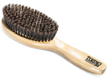 Torino Pro Wave Brush #1190 - By Brush King - Soft Oval Palm/Military with Long Handle 360 Waves Brush