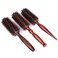 3-in-1 Premium Brush Set for Women &amp; Men: Natural Boar Bristle Round Hair Brush, Nylon Pin Styling Brush, Wooden Comb for Drying, Curling, and Styling Hair