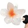 Flower Hair Claw Clips - Hawaiian Flower Hair Claw Clips for Women   Plumeria Claw Clips for Thin Hair   Flower Strong Hold jaw clip   Hair Claw Clips for Girls  Preppy Flower Hair Clip (White)