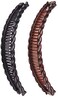 2 Pack One Black And One Brown Large Banana Clips Fish Clips Long Hair Clips Comb Grip Clips and Barrettes